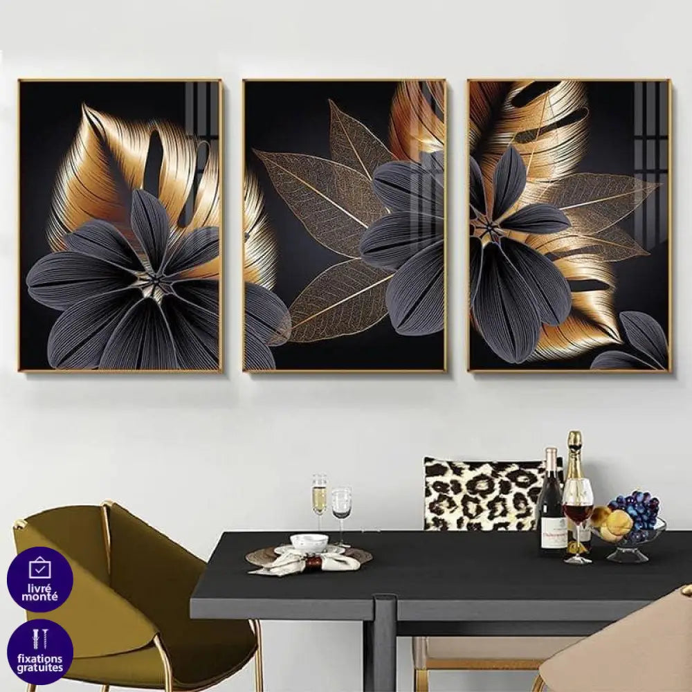 Tableau Les Fleurs Dorée - Montableaudeco