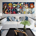 Tableau en 4 parties avec Goldorak, Albator et Capitaine Flam

