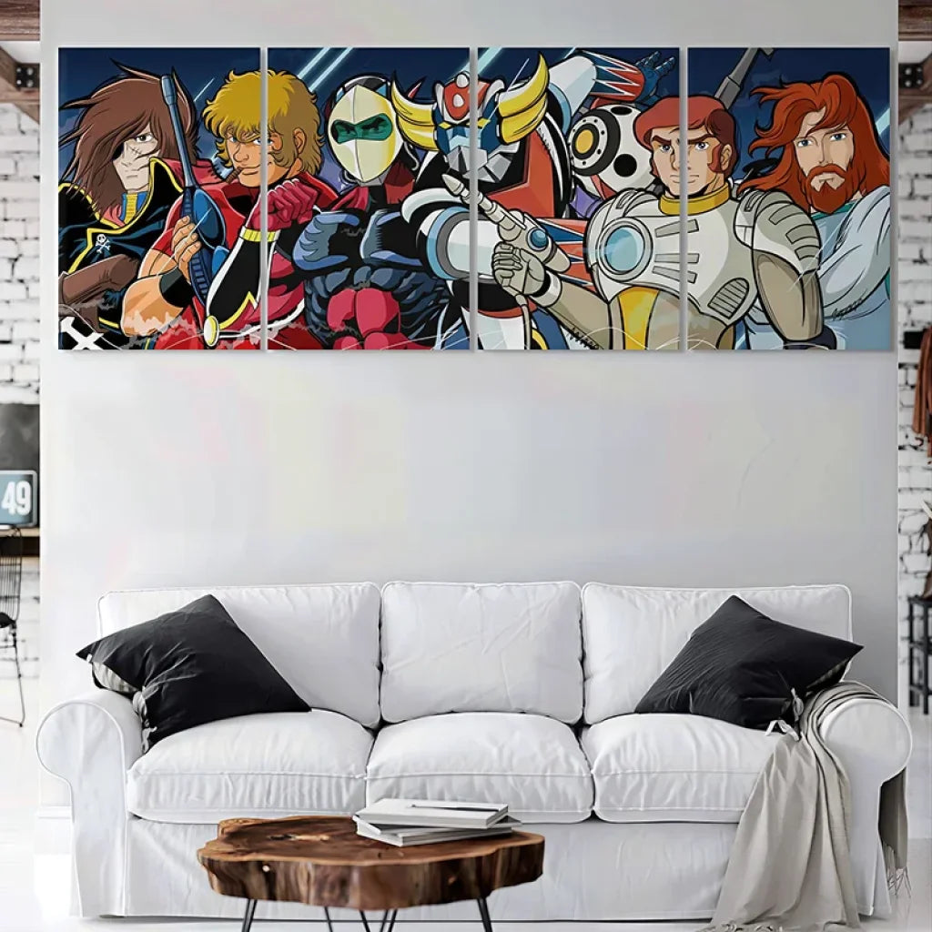 Art mural fan de manga et animation nostalgique

