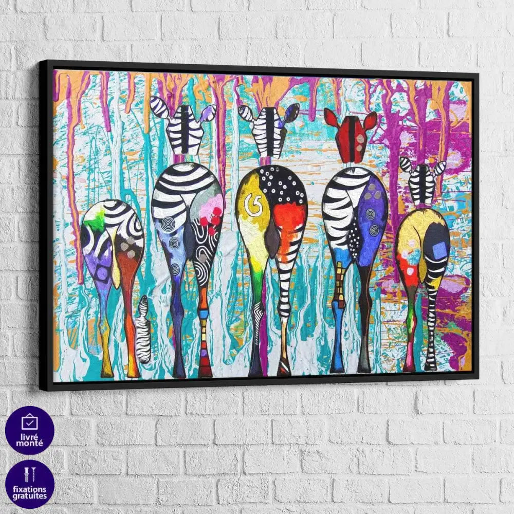 Tableau Les Zèbres colorés - Montableaudeco