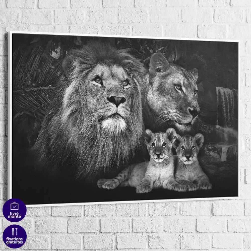 Tableau Lion En Famille - Montableaudeco