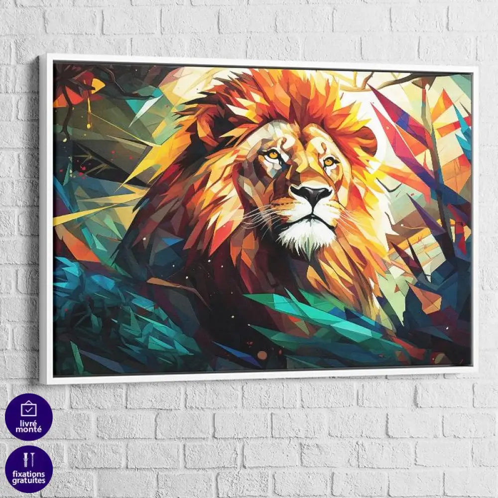 Tableau Lion Géométrique - Montableaudeco