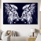 tableau lion déco moderne L’Affrontement des Rois

