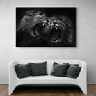 Tableau Lion Noir et Blanc Rugir - Montableaudeco
