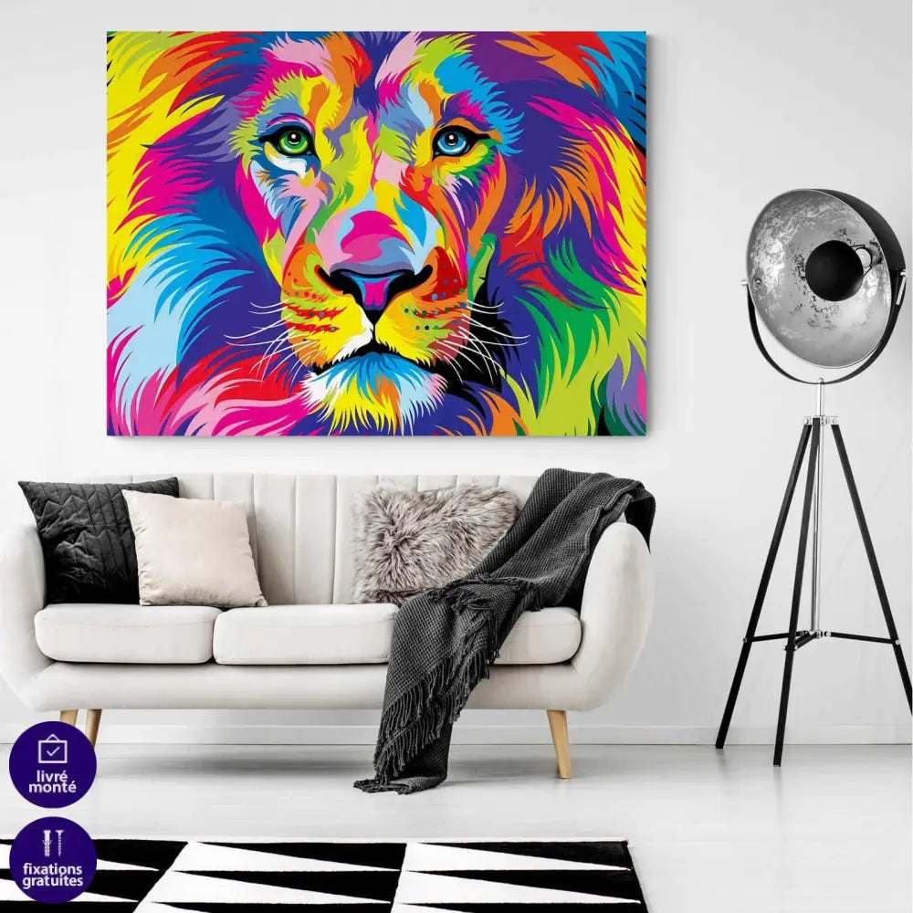 Tableau Lion Pop Art Portrait - Montableaudeco