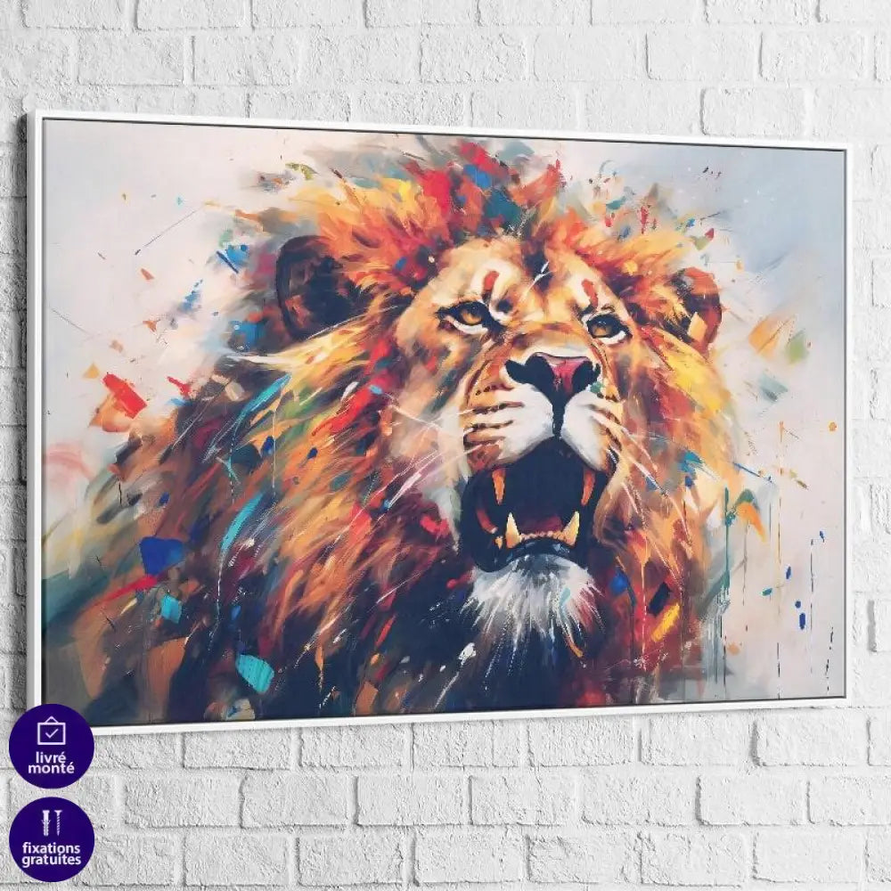 Tableau Lion Rugir - Montableaudeco