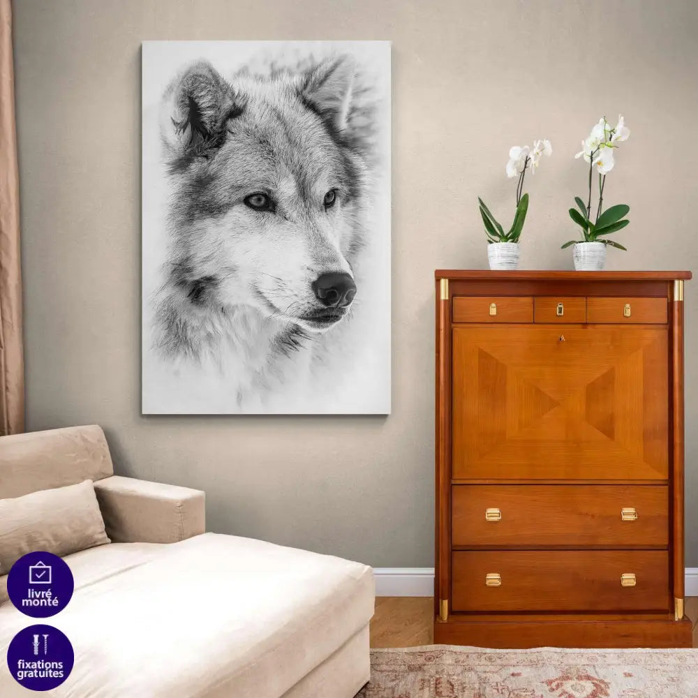 Tableau Loup Le Grand Blanc - Montableaudeco