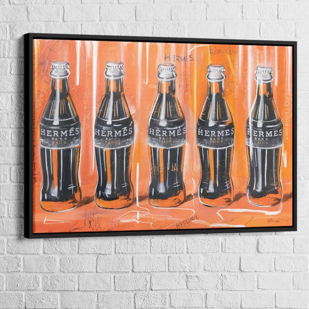 Tableau Luxe Hermès Cola 40x60cm / Cadre Noir Tableau Luxe
