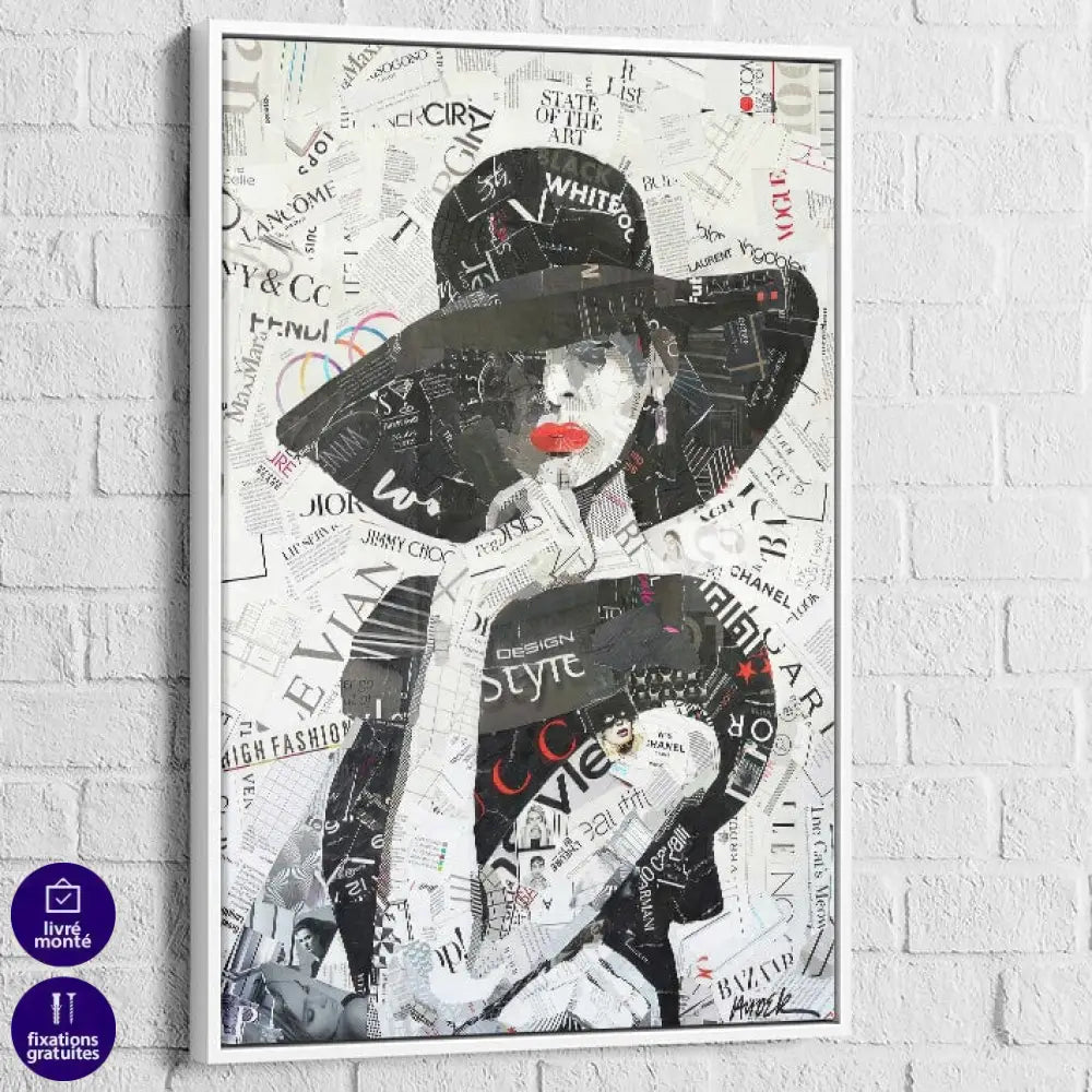 Tableau Luxe Silhouette Glamour 40x60cm / Cadre Blanc Tableau Luxe