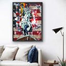 Tableau moderne Marilyn Monroe en cadre noir prêt à poser

