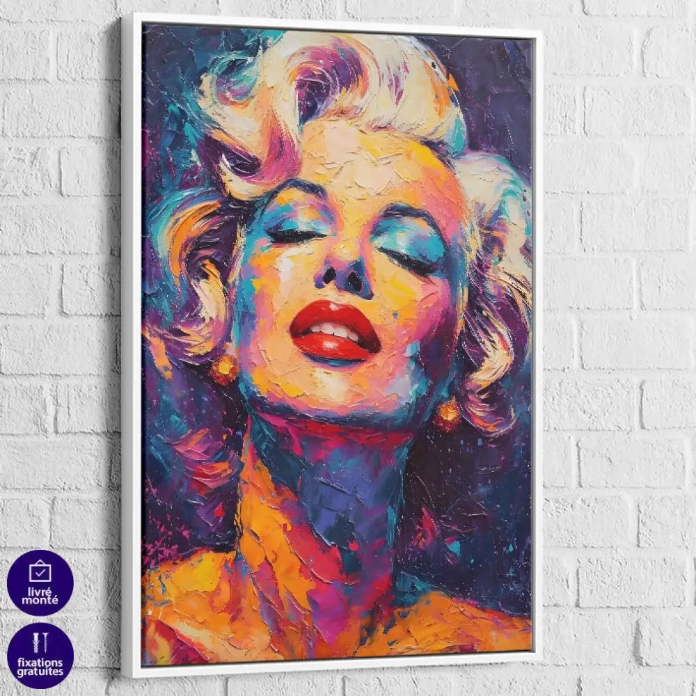 illustration murale Marilyn Monroe rouge à lèvres

