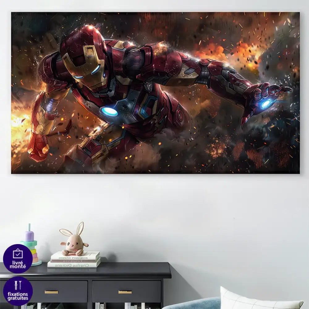 décoration murale Iron Man pour chambre de fan Marvel

