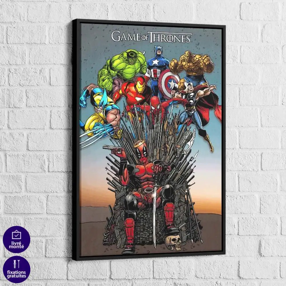 Tableau Marvel Le Trône des Super héros - Montableaudeco