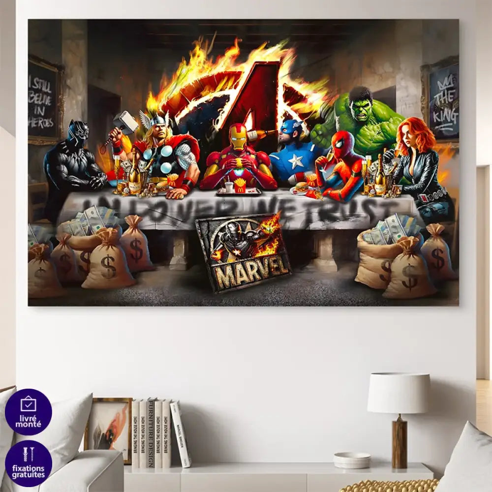 Déco murale provocante style comics avec les super-héros Marvel

