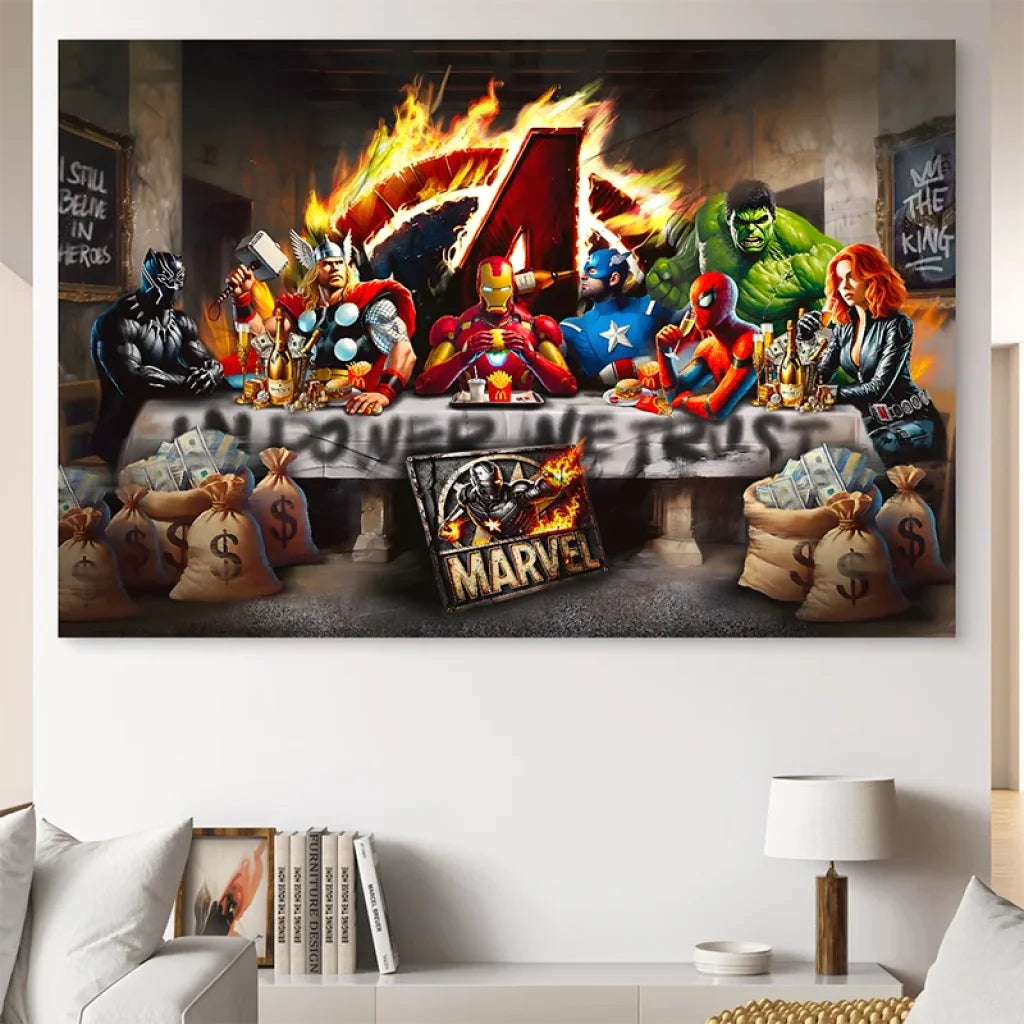 Déco murale provocante style comics avec les super-héros Marvel

