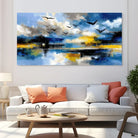 Tableau Mer Abstraite – Ciel Bleu et Reflets Tableau Fleur