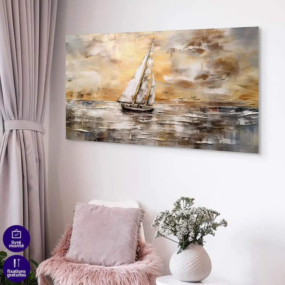 Tableau Mer Coucher de Soleil Nautique Tableau Mer