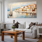 Tableau Mer Matinée en Bord de Mer 40x80cm / Toile tendue sur châssis Tableau Arbre