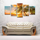 Tableau Mer Sable et Cocotiers 20x35cm X2 20x45cm X2 20x55cm X1 / Toile tendue sur Châssis Toile Imprimée