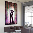 Tableau Moderne Amour sous la Pluie Tableau Moderne