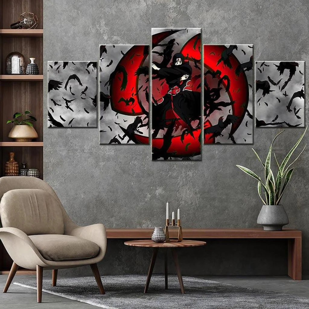 Tableau Naruto 5 Parties Corbeau - Montableaudeco