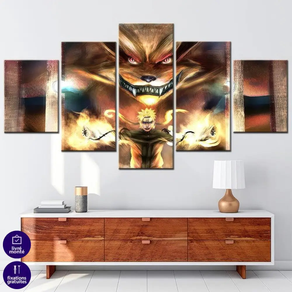 Tableau Naruto 5 Parties L'Éveil de Naruto - Montableaudeco