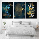 Tableau Papillon et Fleur 3 Pièces - Montableaudeco