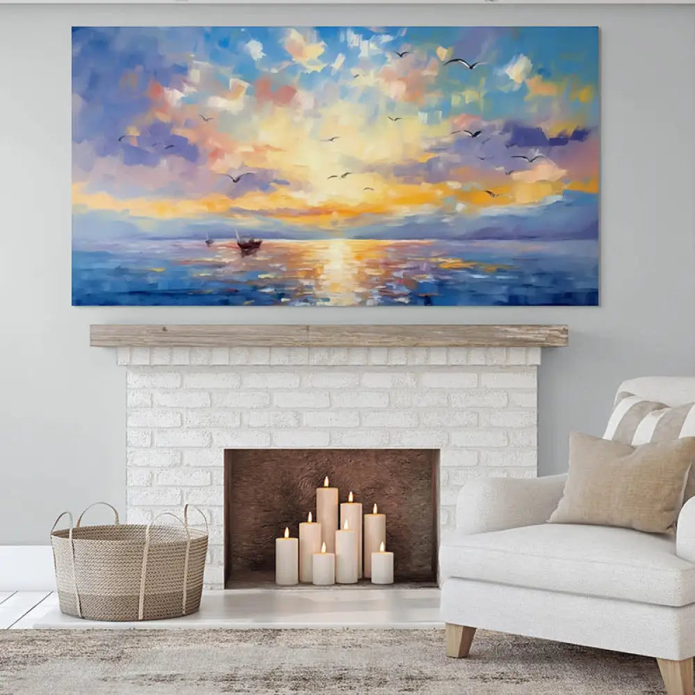 Tableau Paysage Soleil Descendant Tableau Paysage