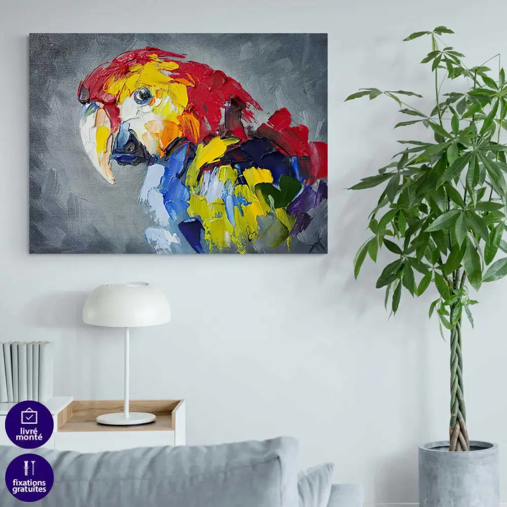 Tableau Perroquet Effet Peinture - Montableaudeco