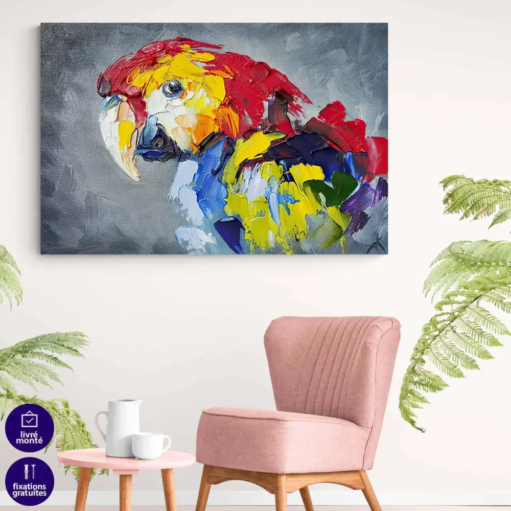 Tableau Perroquet Effet Peinture - Montableaudeco