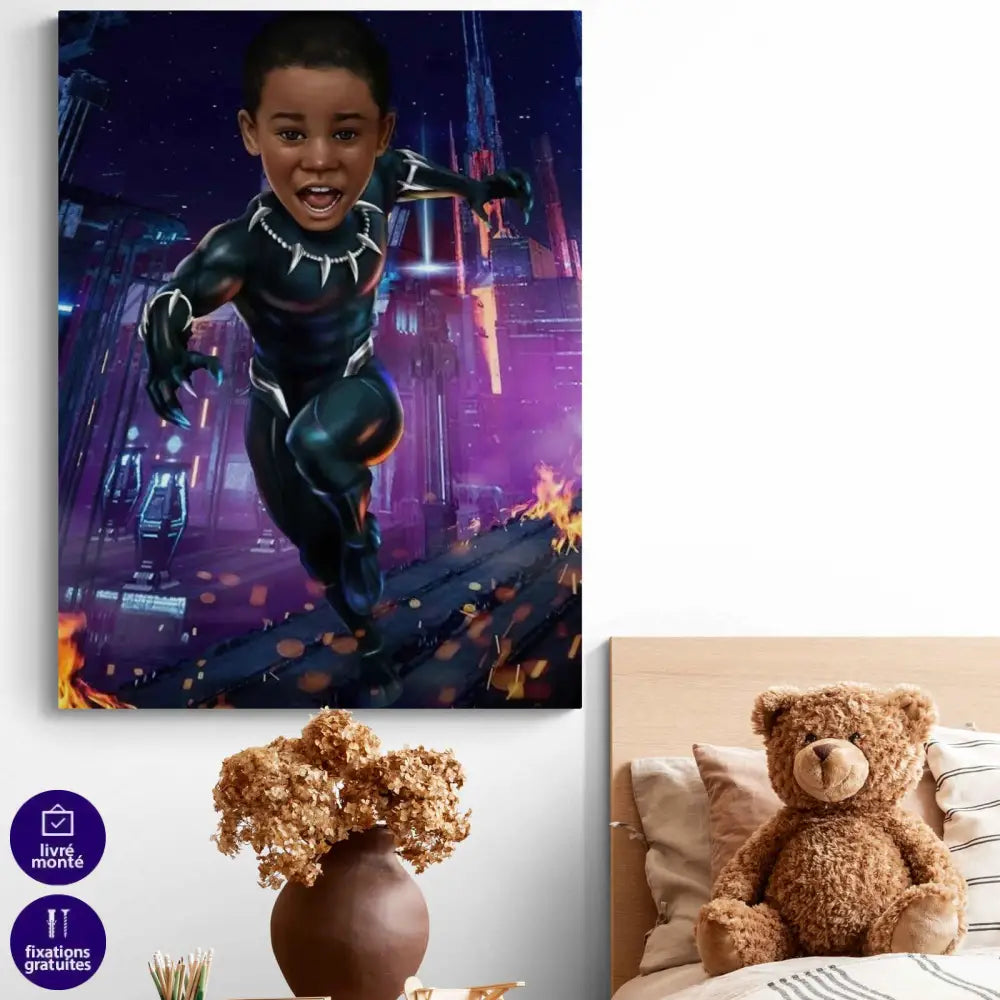 Tableau Personnalisable Super Héros Black Panther - Montableaudeco