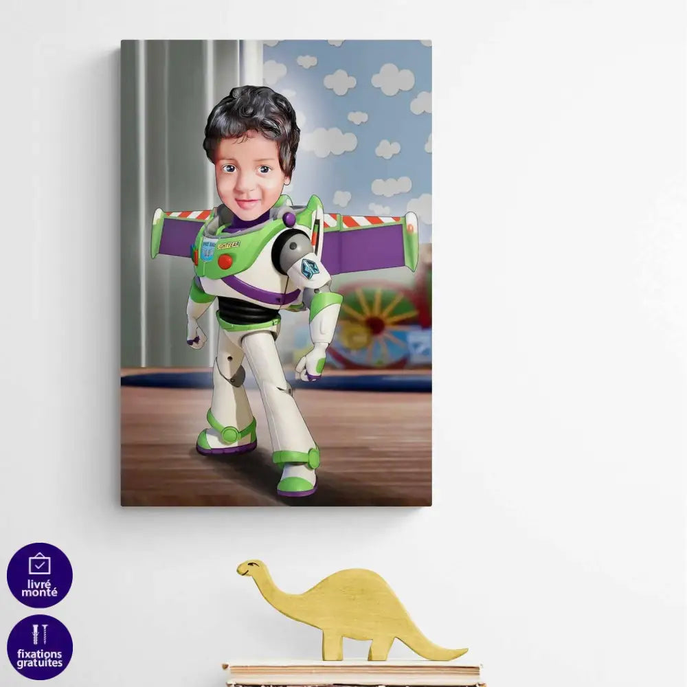 Tableau Personnalisable Super Héros BUZZ L'ECLAIR - Montableaudeco