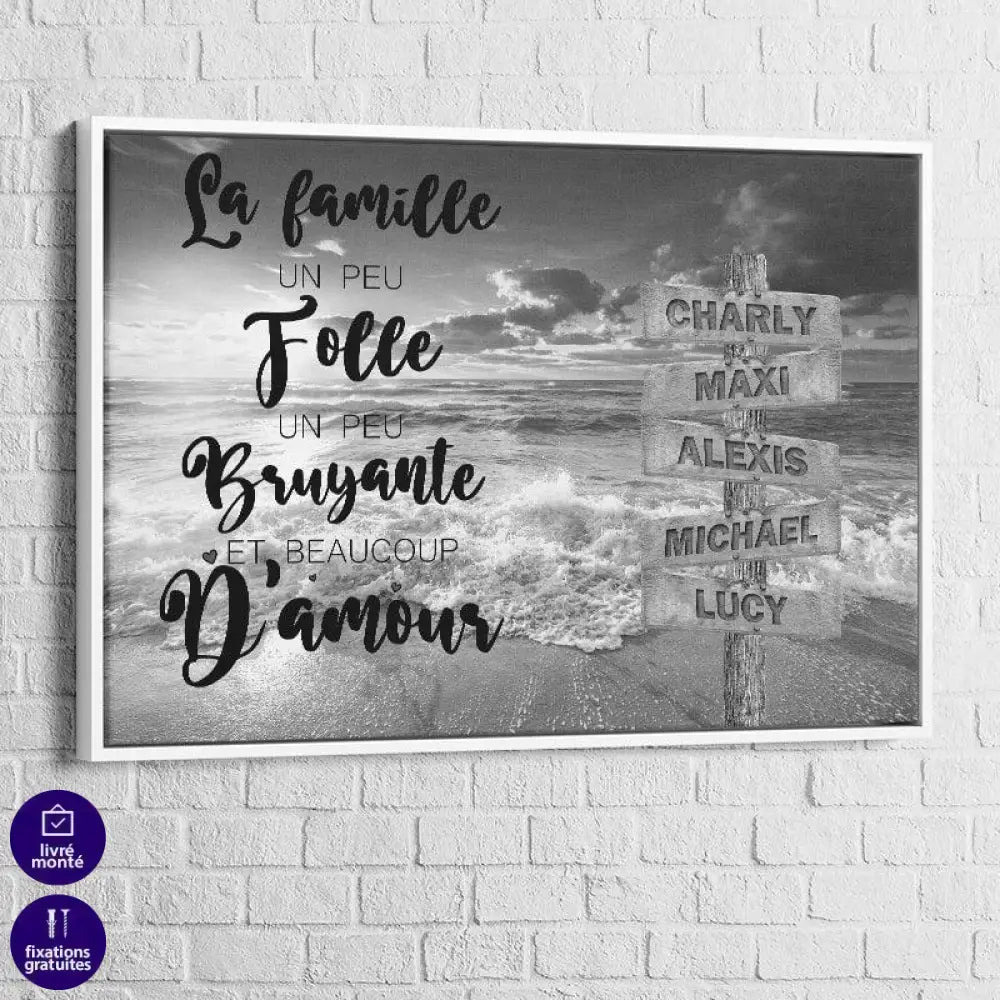 Tableau Personnalisé Prénoms avec Message La Mer - Montableaudeco