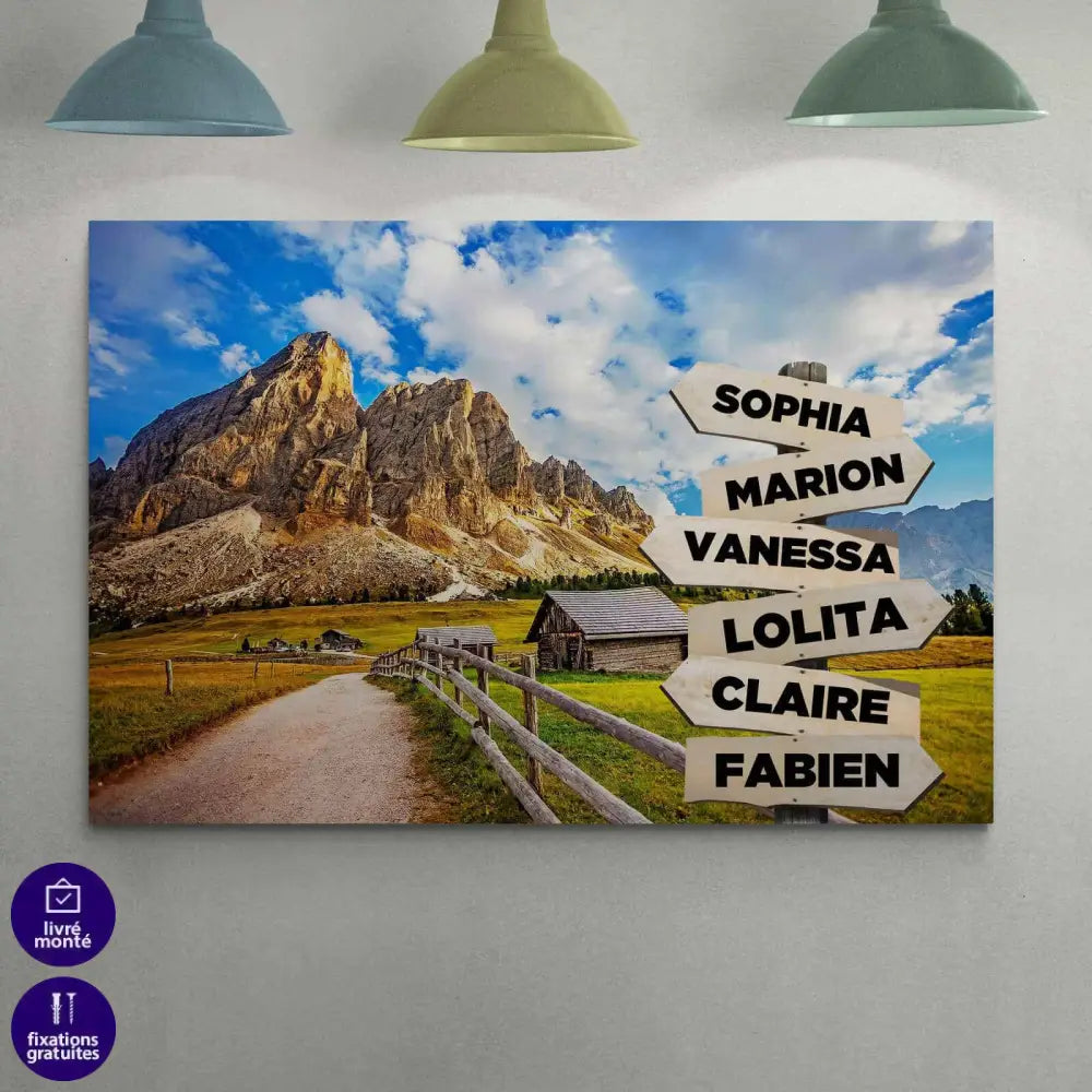 Tableau Personnalisé Prénoms Campagne - Montableaudeco