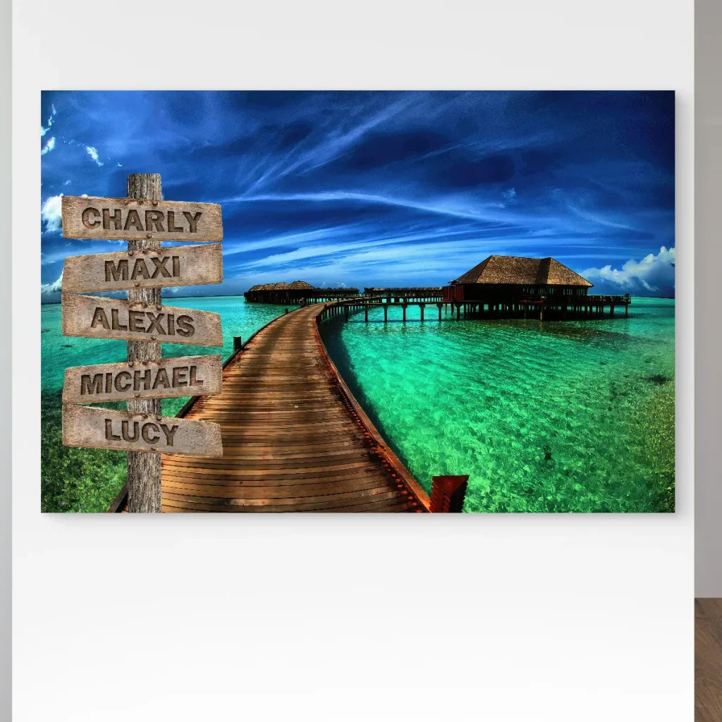 Tableau Personnalisé Prénoms Chemin de Vie Toile Imprimée