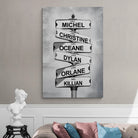 Tableau Personnalisé Prénoms Intersection Vintage - Montableaudeco