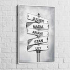 Tableau Personnalisé Prénoms Intersection Vintage - Montableaudeco