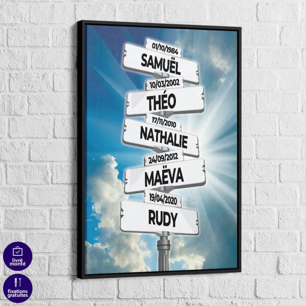 Tableau Personnalisé Prénoms Nuage - Montableaudeco