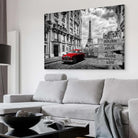 Tableau Personnalisé Prénoms Paris Rouge Toile Imprimée