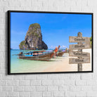 Tableau Personnalisé Prénoms Thailande 40x60cm / Cadre noir Toile Imprimée