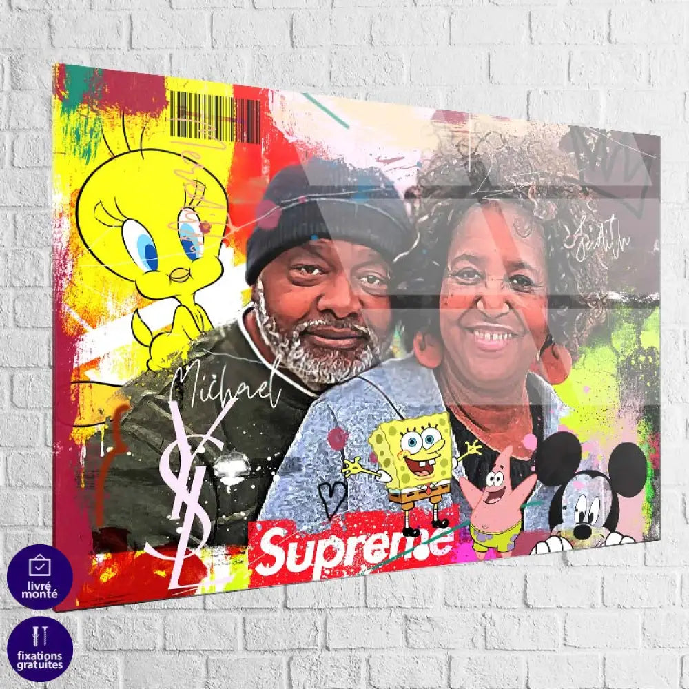 Tableau Personnalisé Street Art Pop 40x60cm / Plexiglas Toile Imprimée