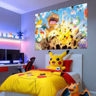 toile pokémon pikachu attaque électrique design coloré