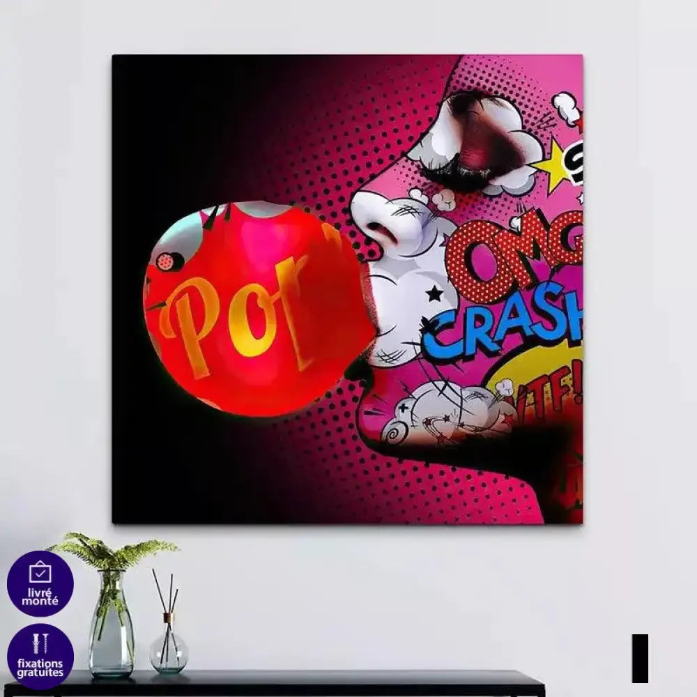 Tableau Pop Art Collection de Femmes Tatouées Flashy et Colorées - Montableaudeco