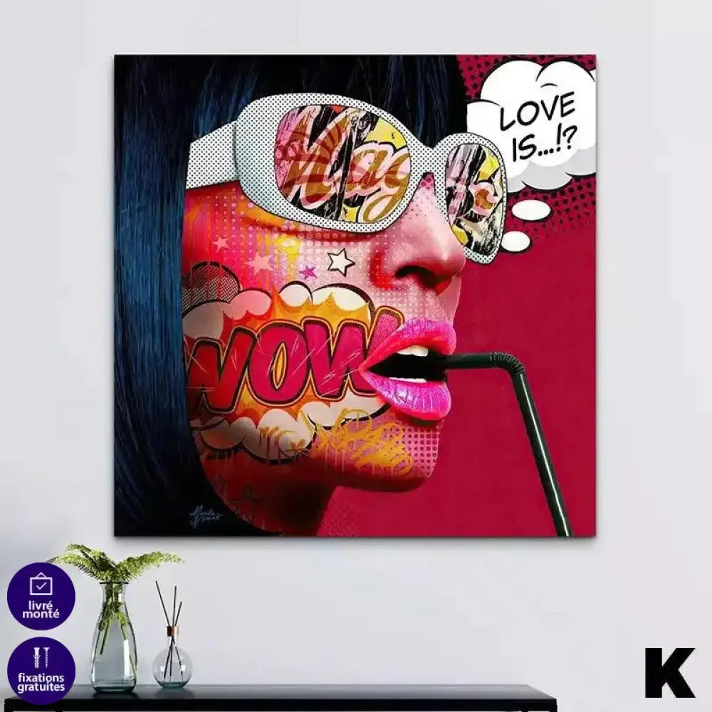 Tableau Pop Art Collection de Femmes Tatouées Flashy et Colorées - Montableaudeco