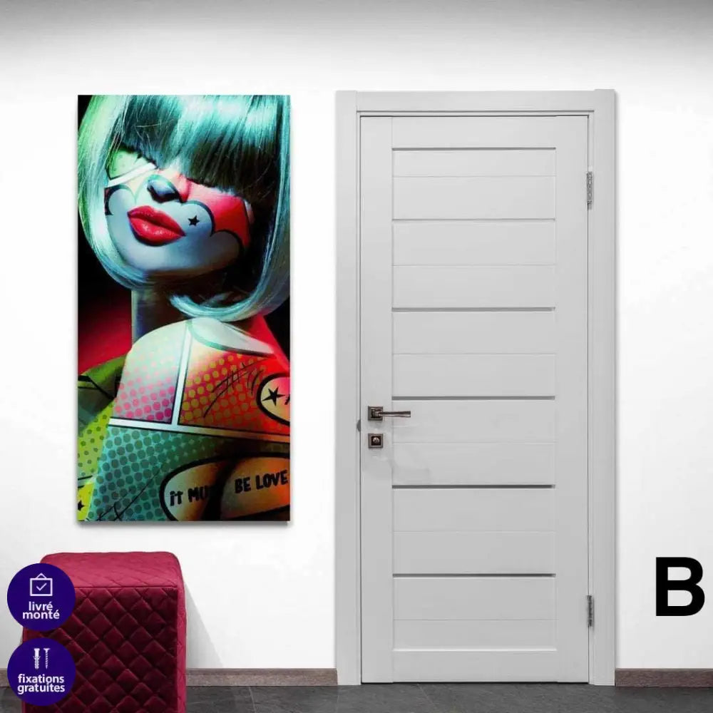 Tableau Pop Art Femme Sexy Tatoo 3 Pièces - Montableaudeco