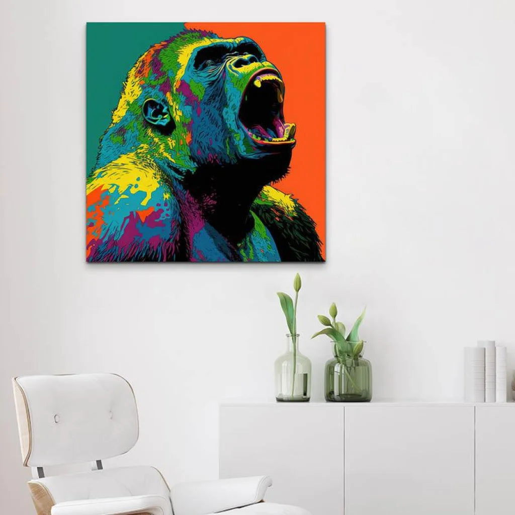 Tableau Pop Art Gorille La Colère - Montableaudeco