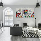 Tableau mural Love Is Love silhouettes colorées déco moderne