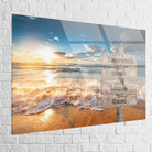 Tableau Prénoms Famille Bord de Plage 40x60cm / Plexiglas Toile Imprimée