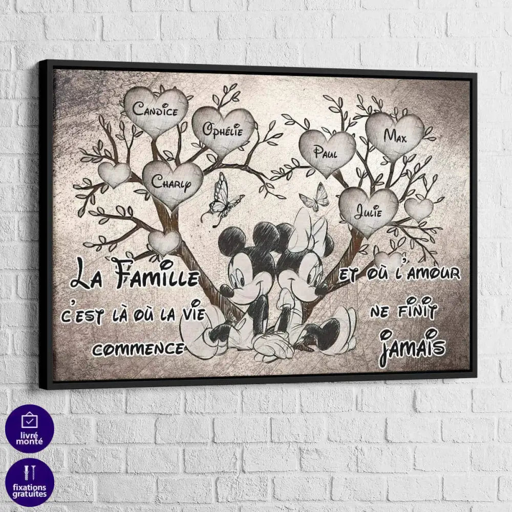 Tableau Prénoms Famille L'amour - Montableaudeco