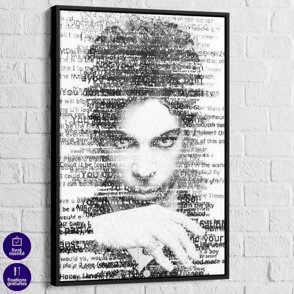 Tableau Prince Révélation Typographique 40x60cm / Cadre Noir Tableau Célébrité